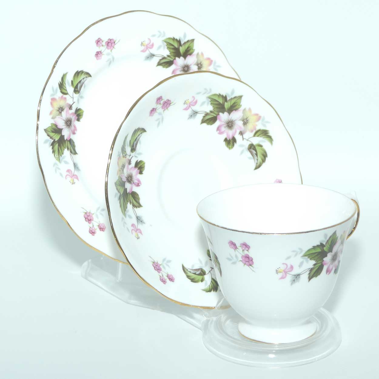 Queen Anne Bone China Pretty Floral pattern trio