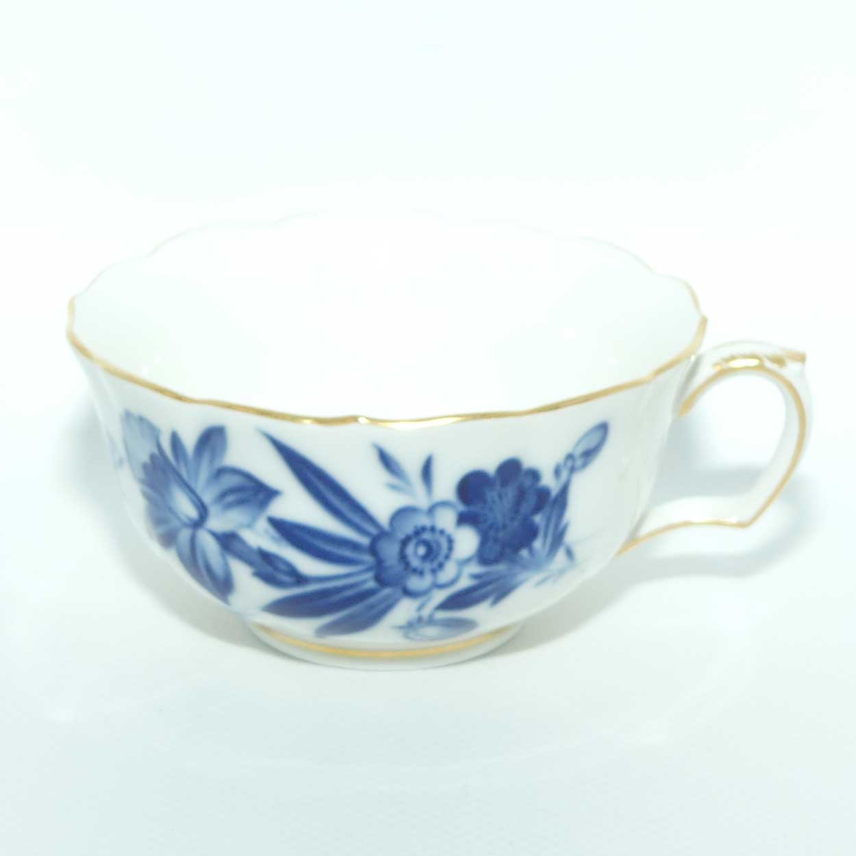Meissen Blue Floral and Insects tea trio