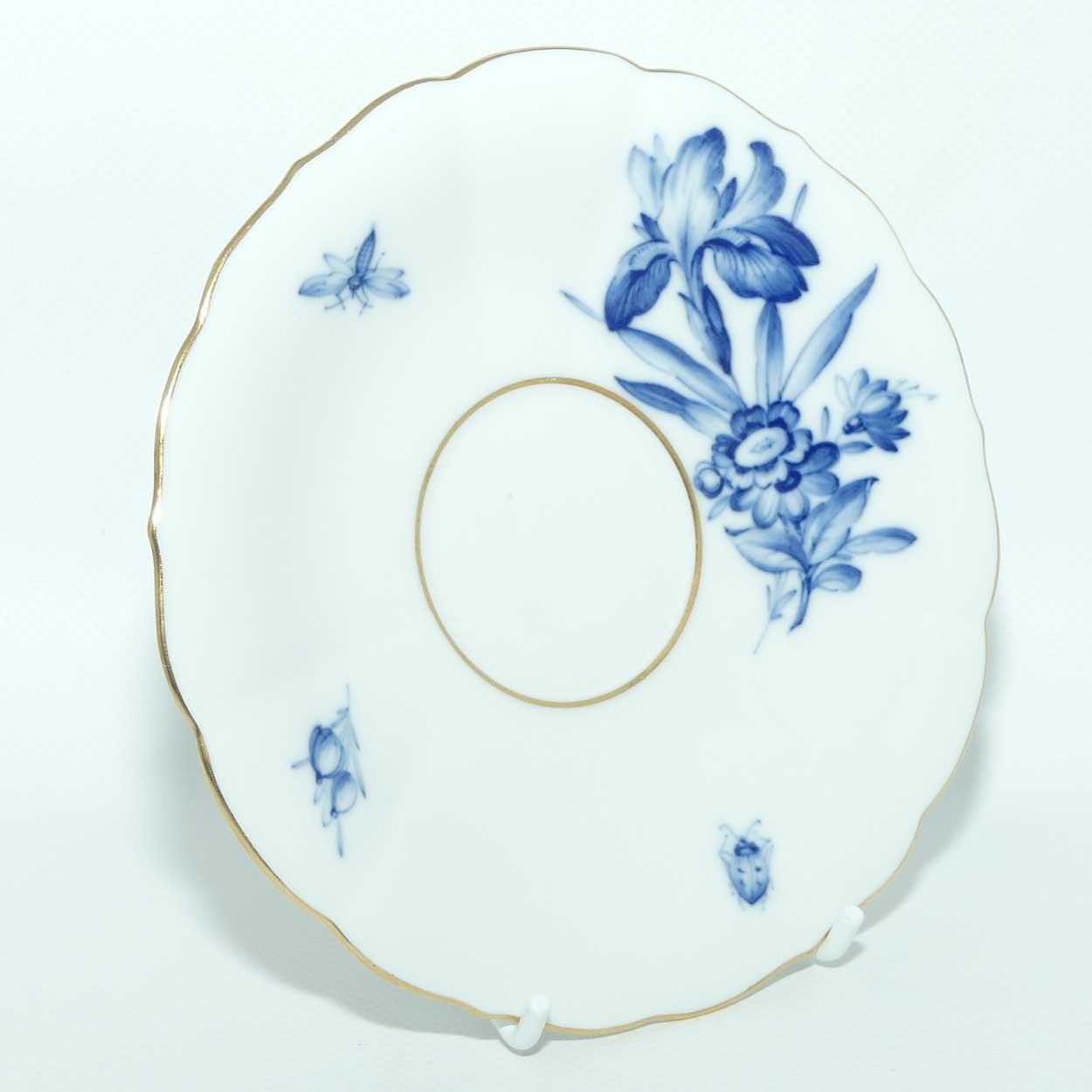 Meissen Blue Floral and Insects tea trio