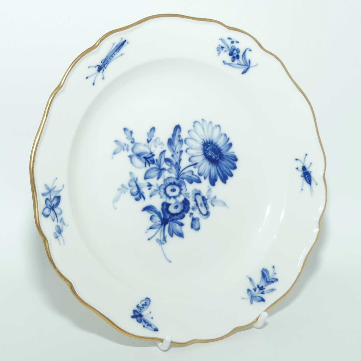 Meissen Blue Floral and Insects tea trio