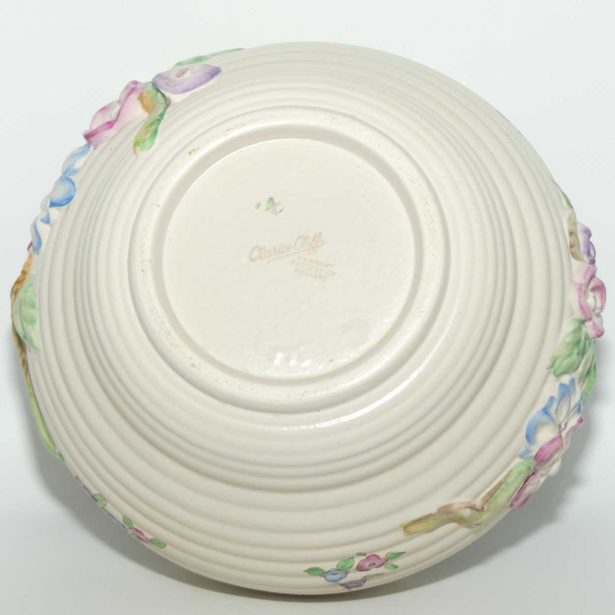 Clarice Cliff Newport Pottery large low relief My Garden bowl