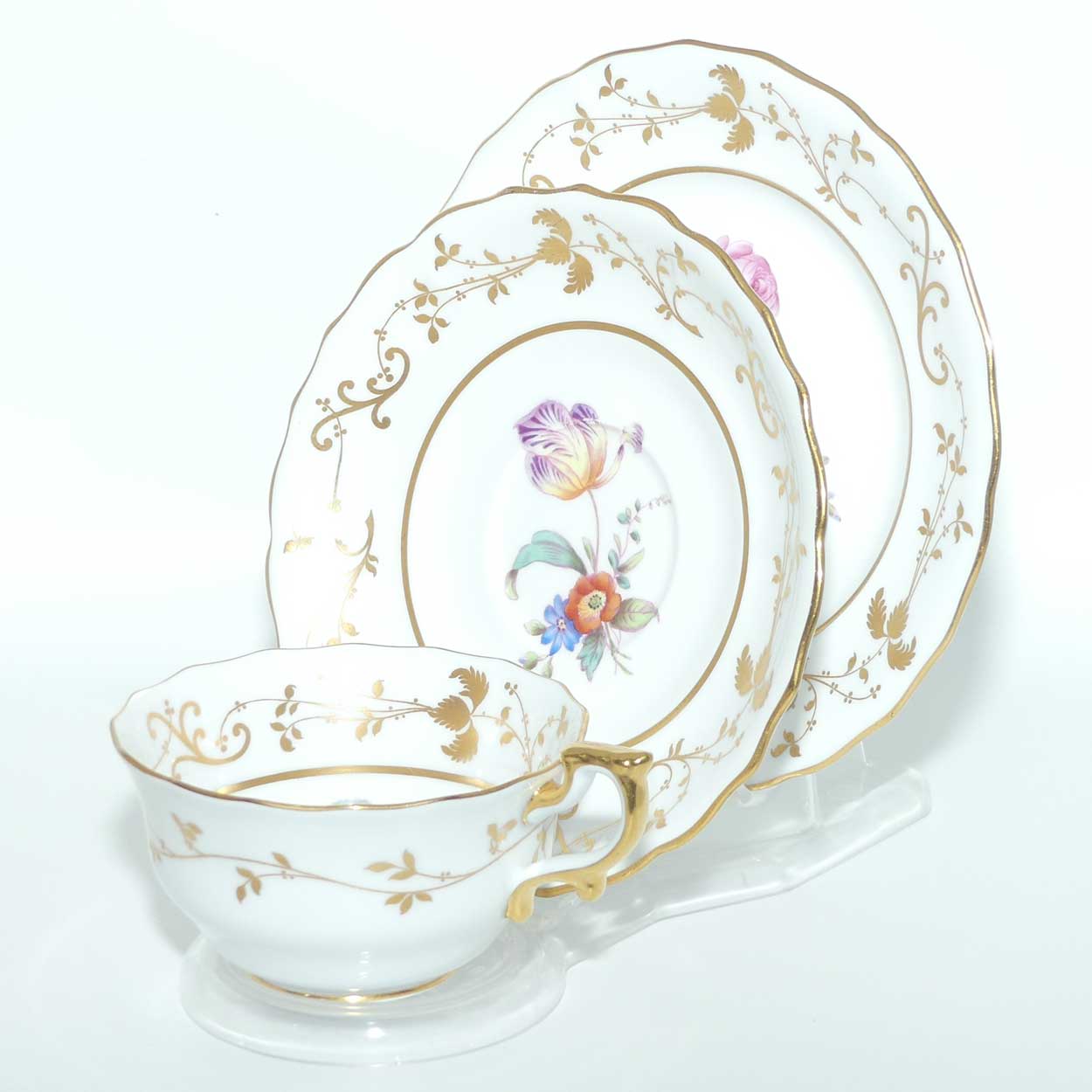 Spode Copeland 1820s pattern floral trio