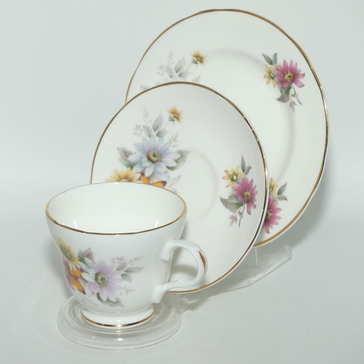 Crown Trent Bone China | Pretty Floral trio | #1