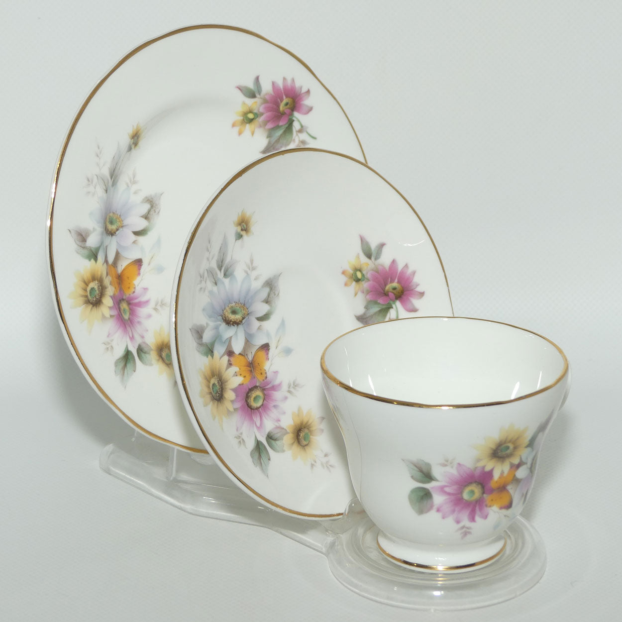 Crown Trent Bone China | Pretty Floral trio | #1