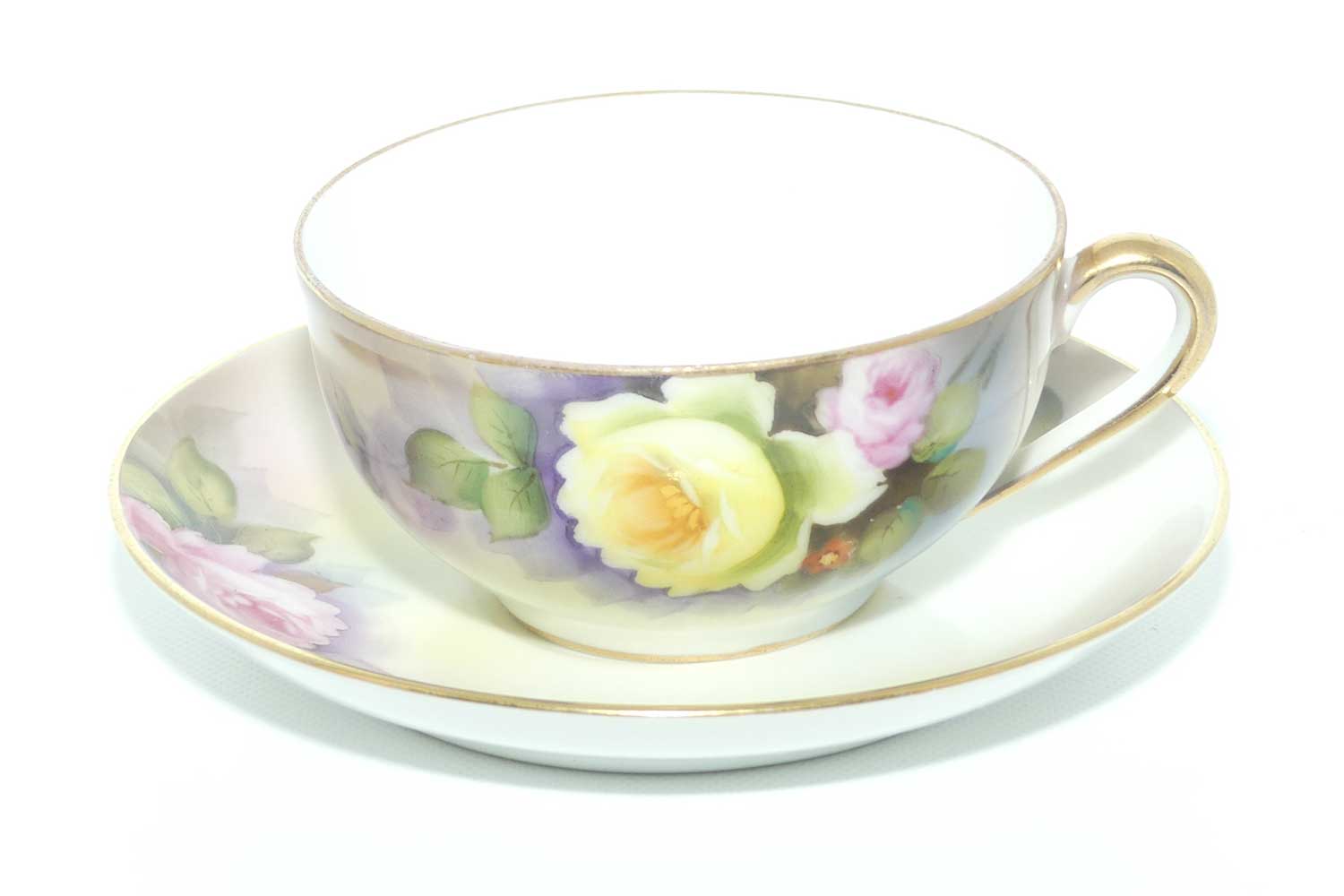 early Noritake Hand Painted by F Honda tea trio