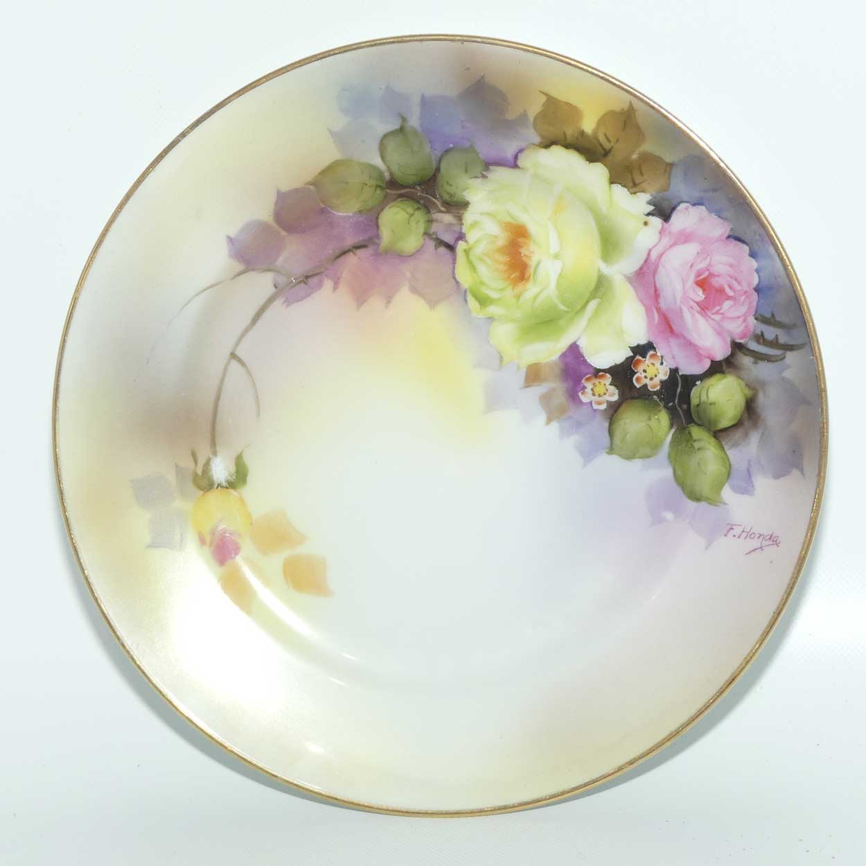 early Noritake Hand Painted by F Honda tea trio