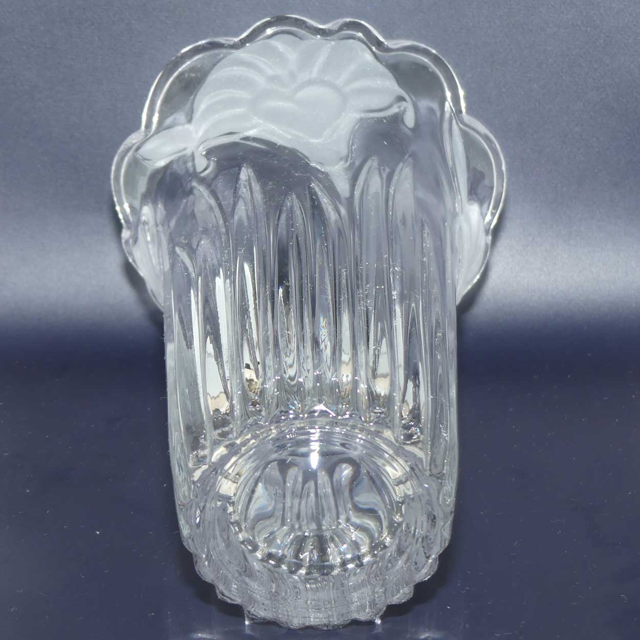 Heavy Crystal vase with Acid Etched floral design