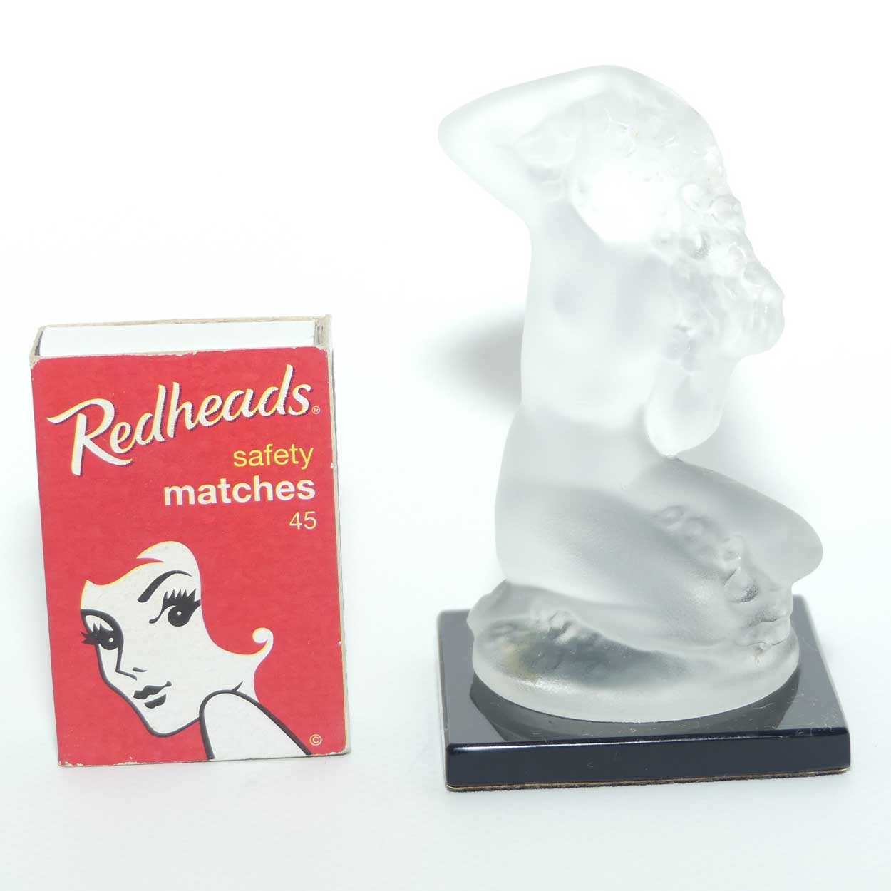 Lalique France Floreal figure fixed on Black plinth