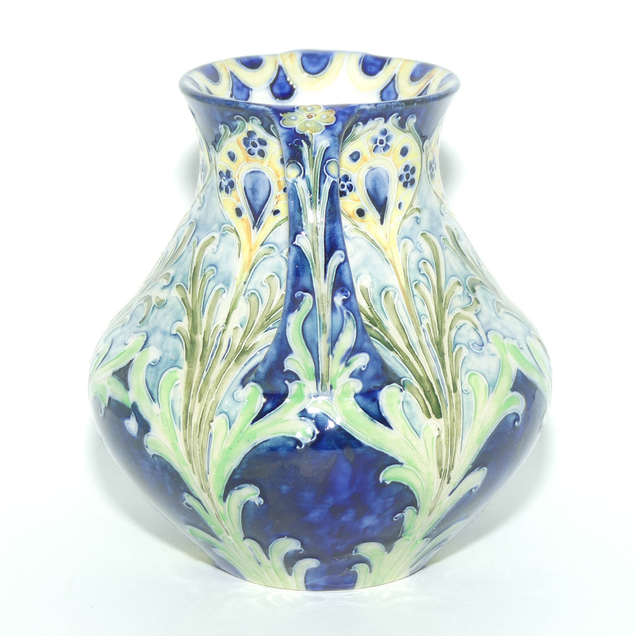 James MacIntyre & Co William Moorcroft Florian Feather and Daisy twin handle vase | M1695