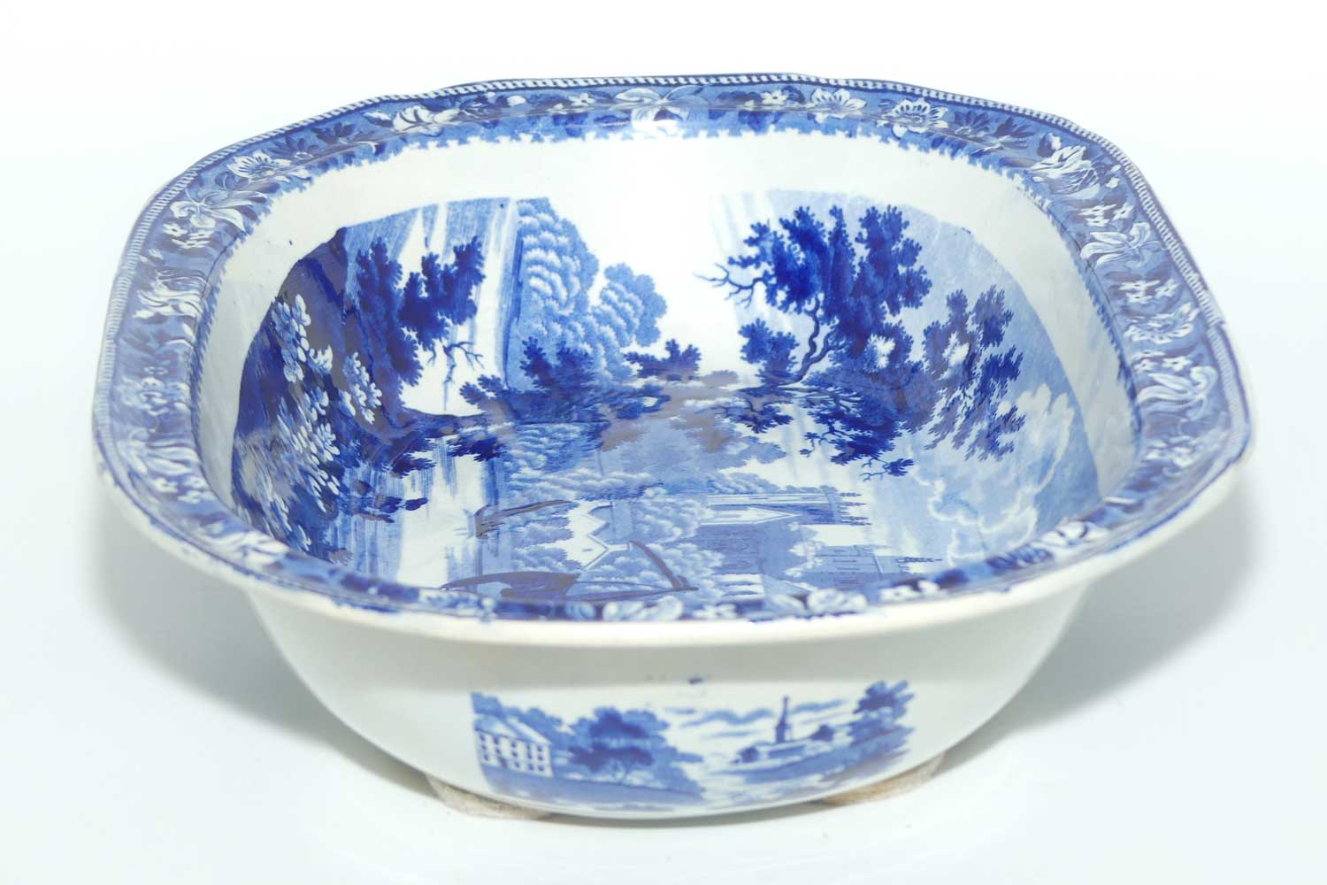 Victorian era Flow Blue oval vegetable bowl