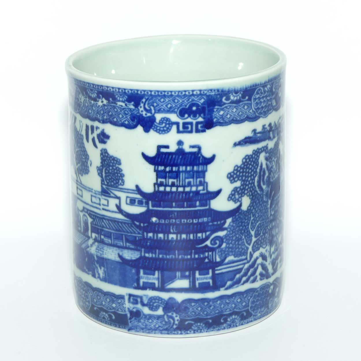 Victoria Ironstone | Antique style Flow Blue tankard | #1