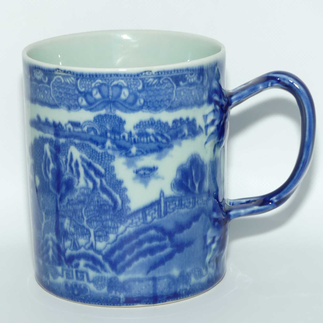 Victoria Ironstone | Antique style Flow Blue Willow pattern tankard | #2