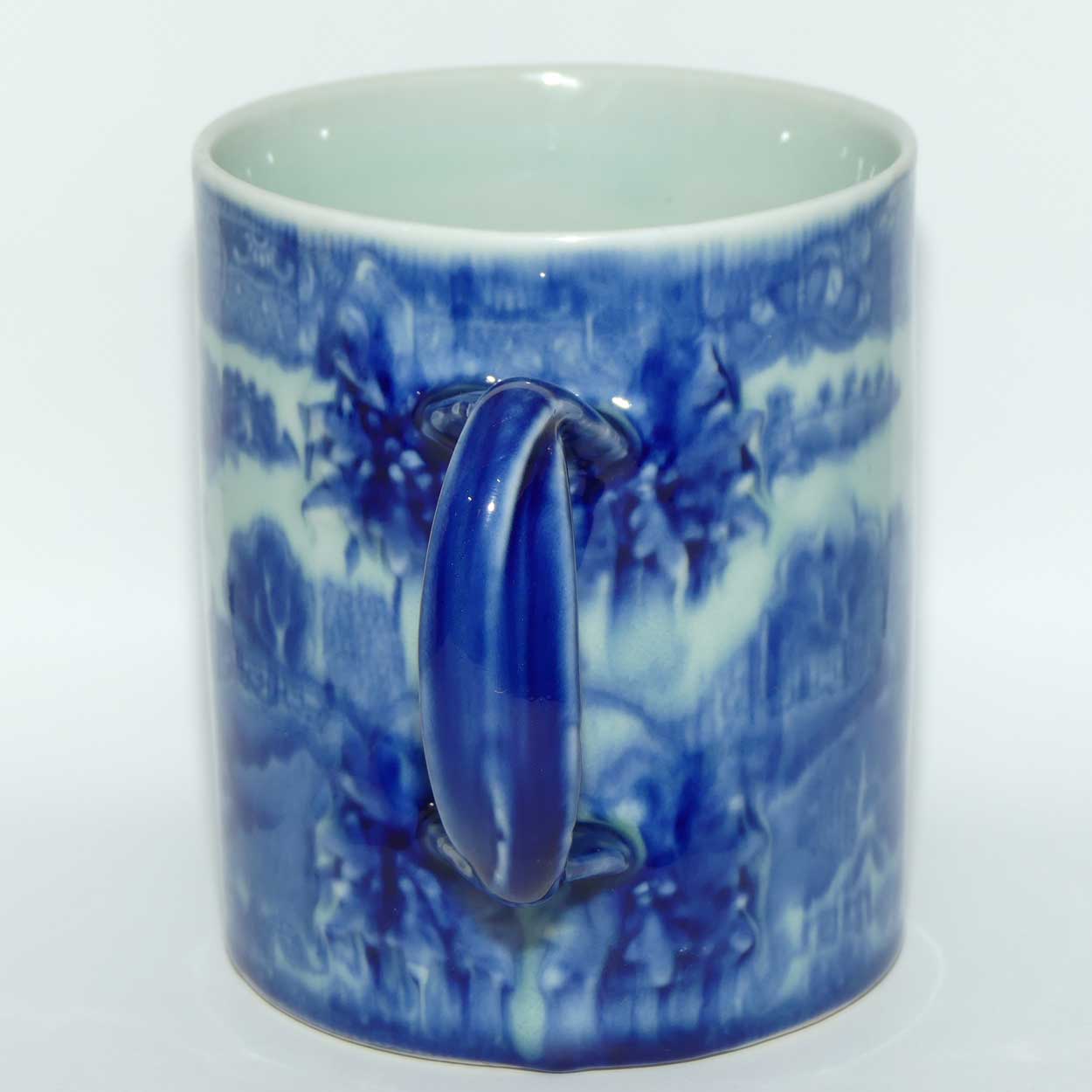 Victoria Ironstone | Antique style Flow Blue Willow pattern tankard | #2