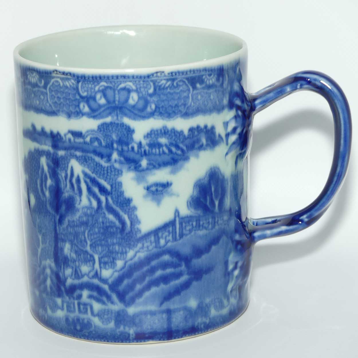 Victoria Ironstone | Antique style Flow Blue Willow pattern tankard | #2