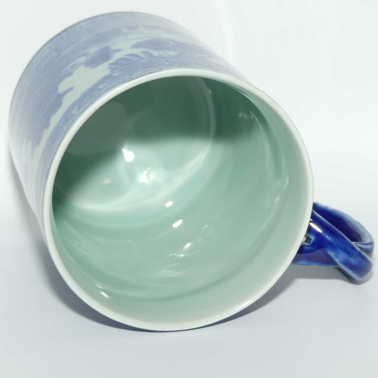 Victoria Ironstone | Antique style Flow Blue Willow pattern tankard | #2