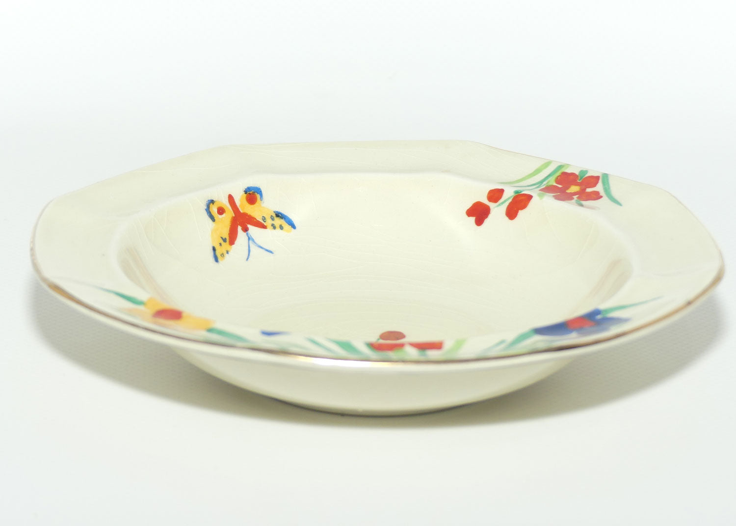 Maling Floral and Butterfly hand painted bowl