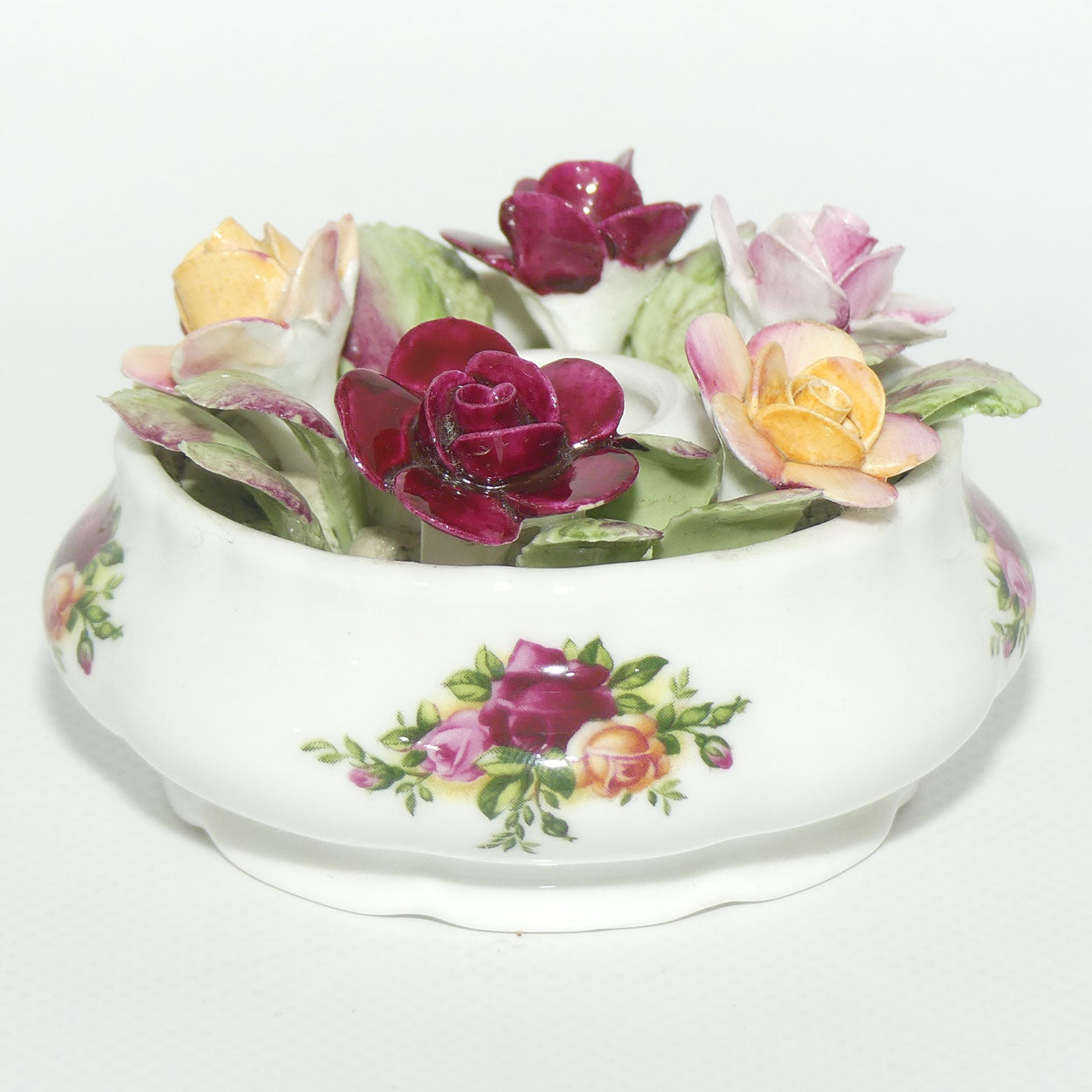 Royal Albert Old Country Roses | Floral Candle Holder | © 1962 Royal Albert Ltd backstamp