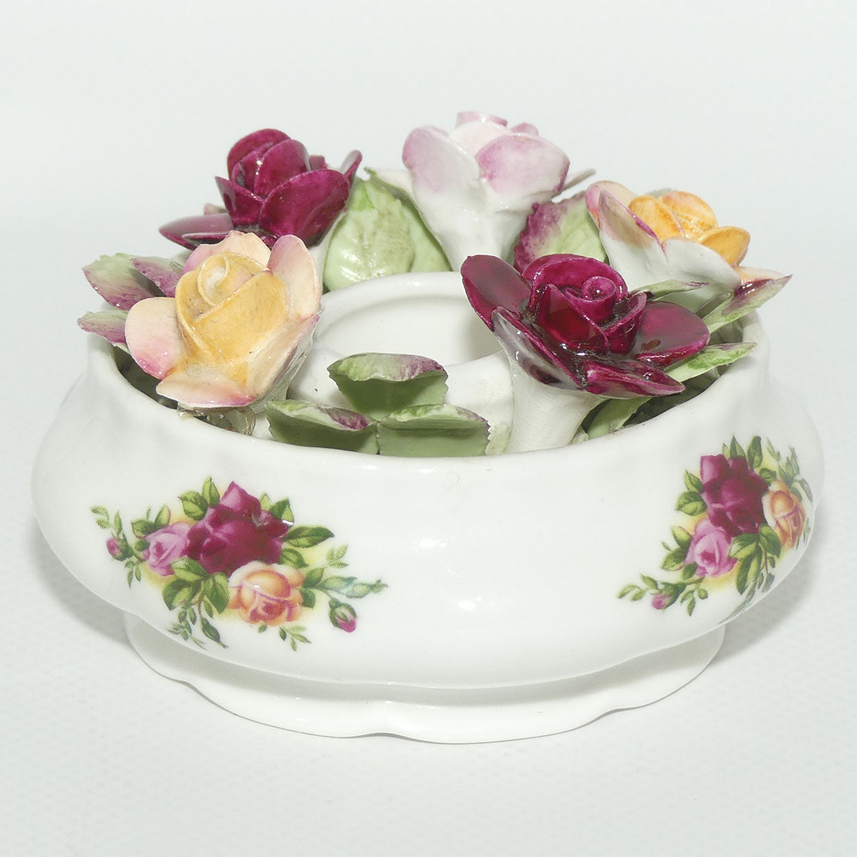 Royal Albert Old Country Roses | Floral Candle Holder | © 1962 Royal Albert Ltd backstamp
