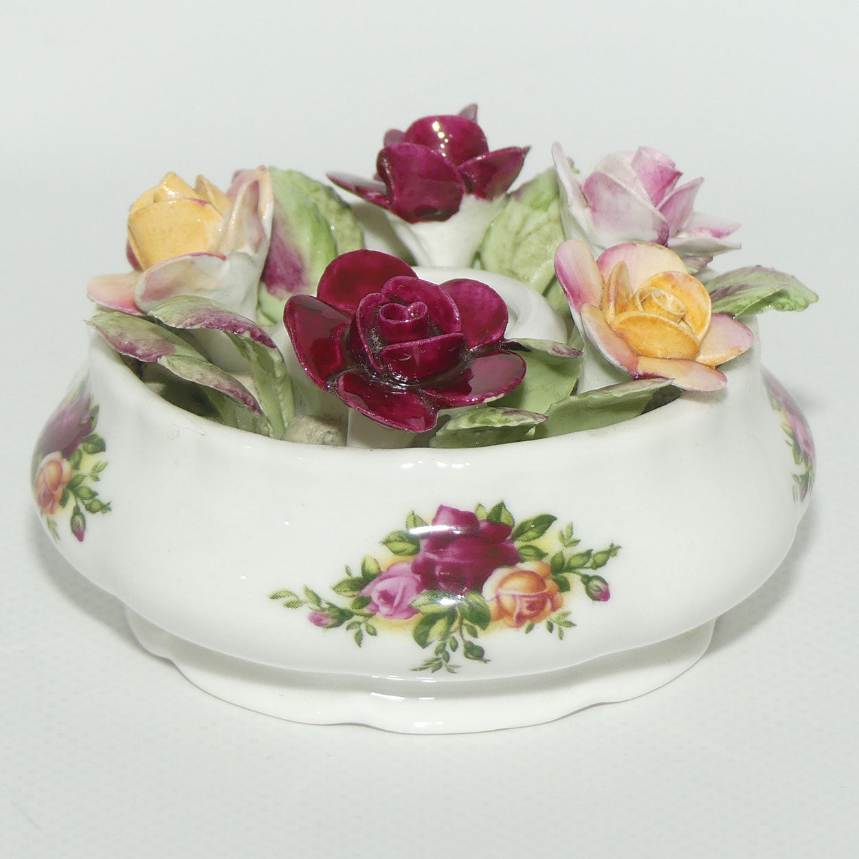 Royal Albert Old Country Roses | Floral Candle Holder | © 1962 Royal Albert Ltd backstamp