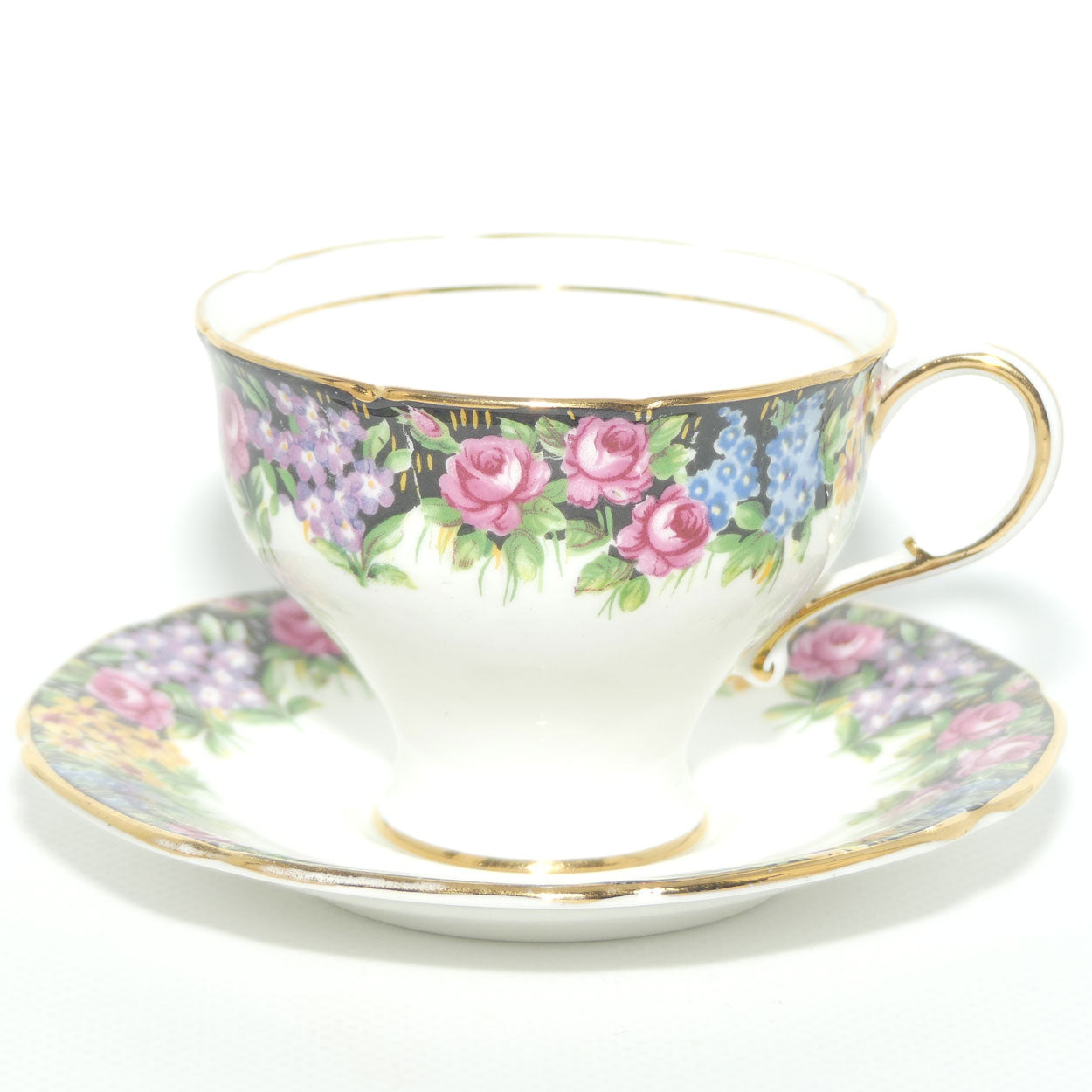Paragon demi tasse duo | Old English Garden pattern