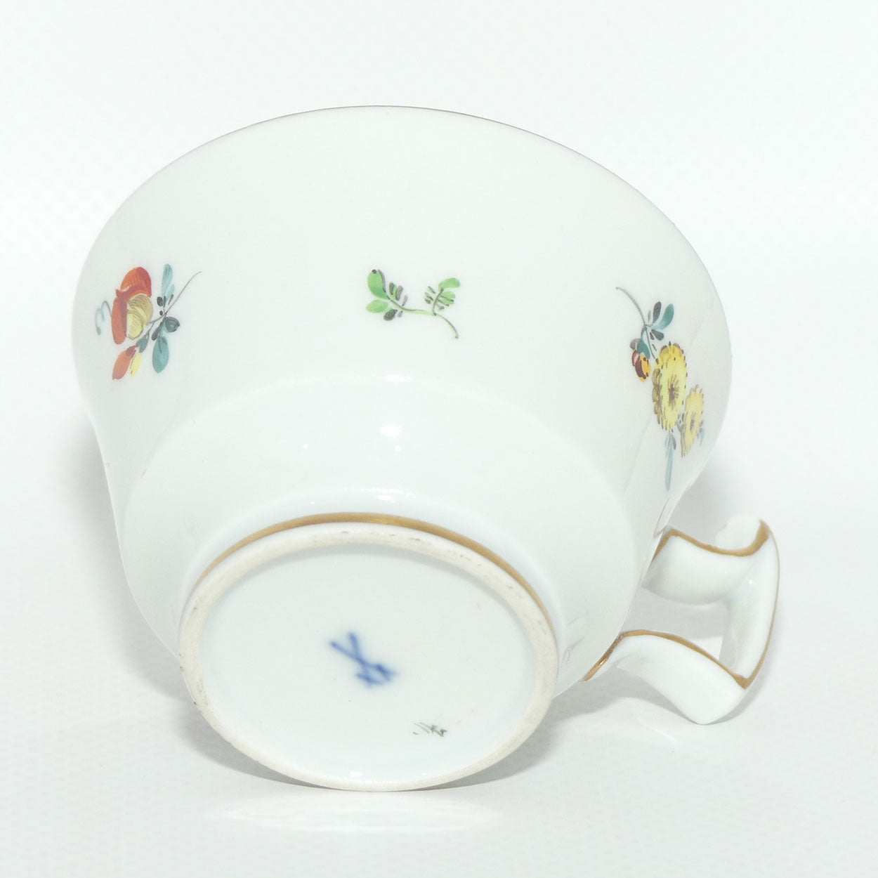Meissen Hand decorated small demi tasse cup and saucer