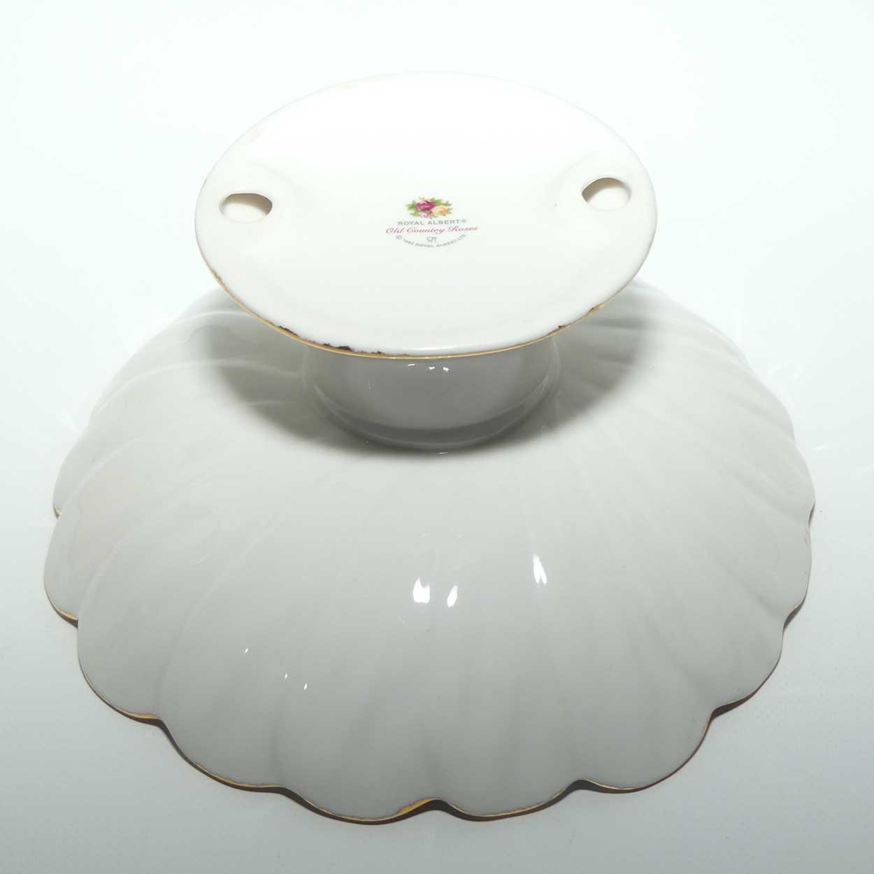 Royal Albert Bone China Old Country Roses fluted edge compote | © 1962 Royal Albert Ltd backstamp | Asian