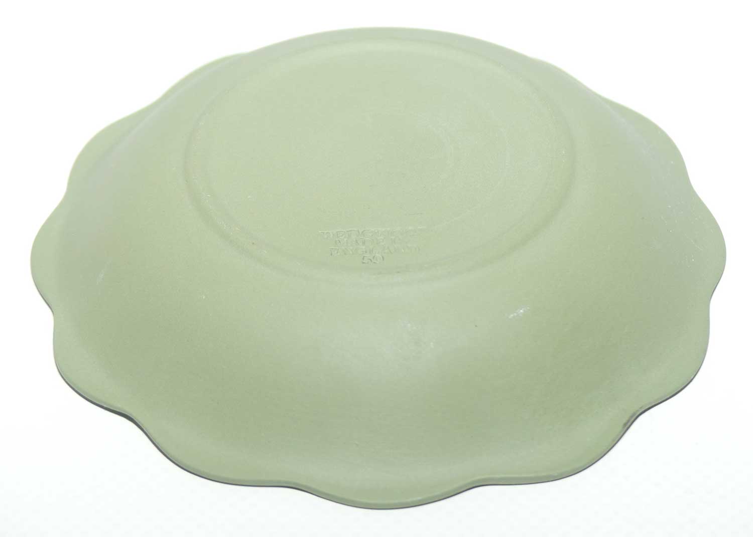 Wedgwood Jasper | White on Sage Green | Fluted edge Maidens shallow tray