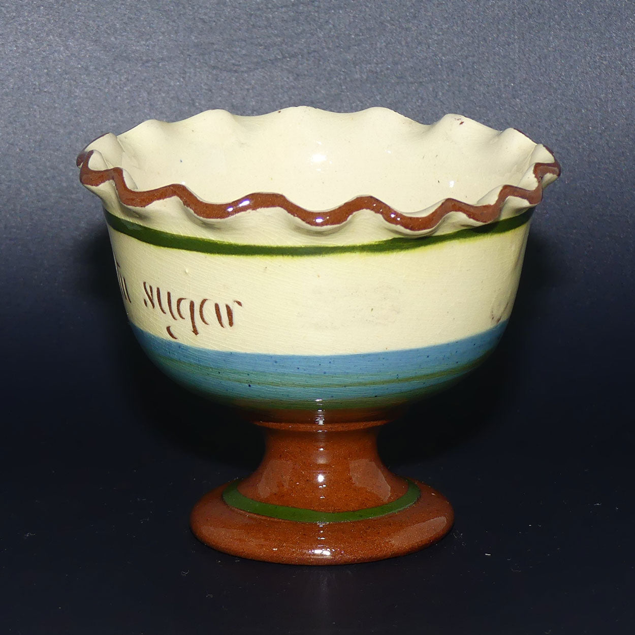 Torquay Ware | Motto Ware | Fluted Rim Sugar Bowl