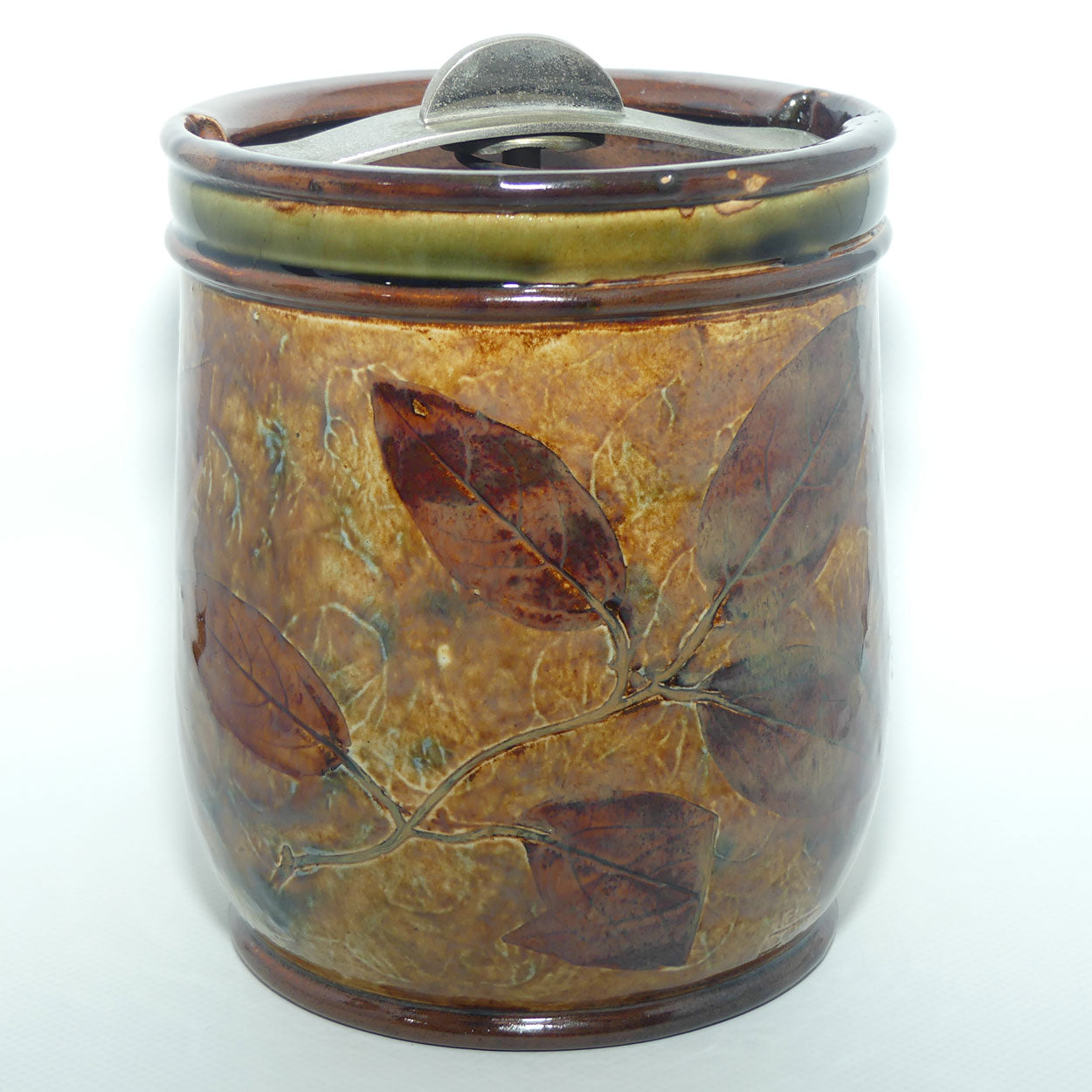Royal Doulton Lambeth Natural Foliage tobacco jar X8531