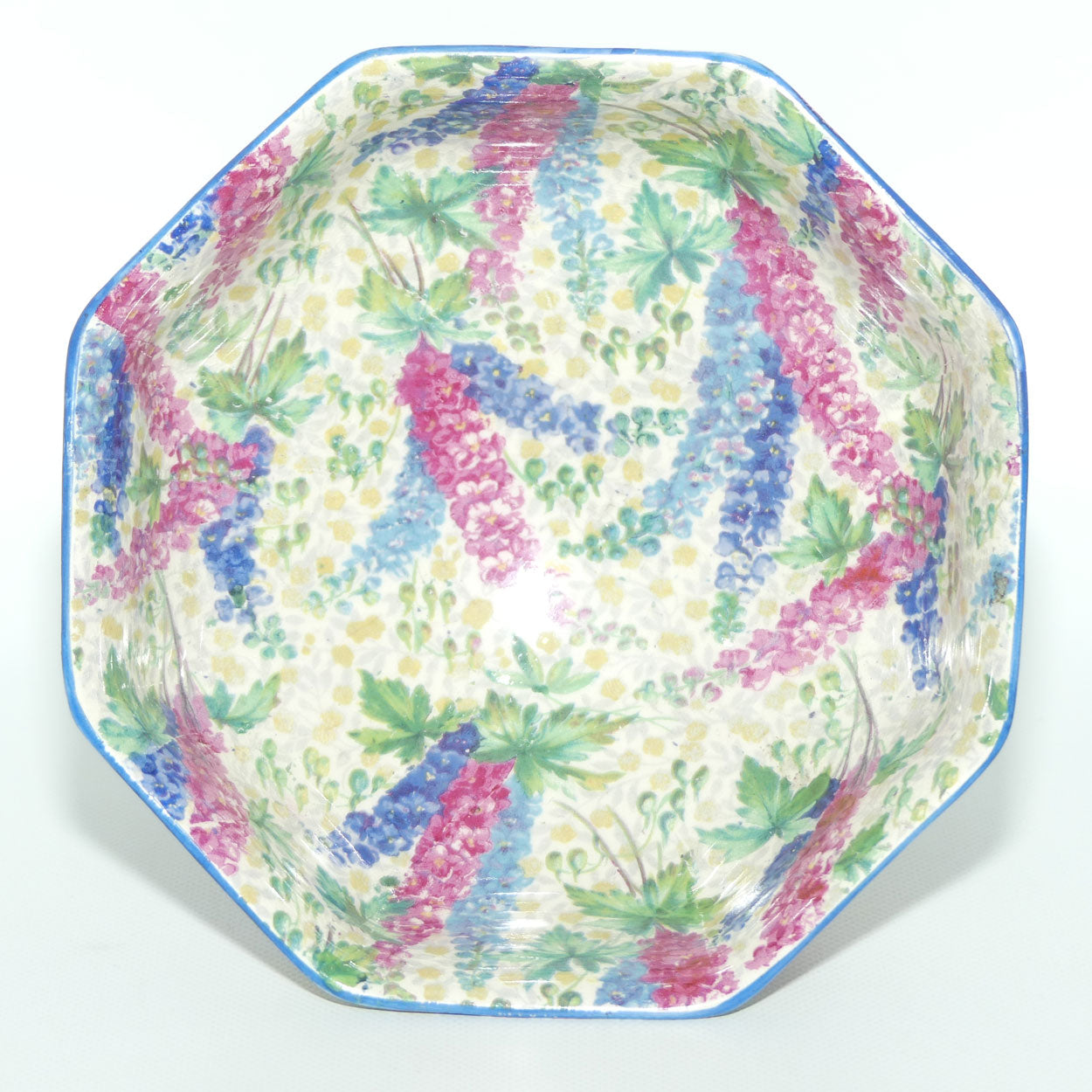 Royal Winton Chintz Delphinium pattern hexagonal comport