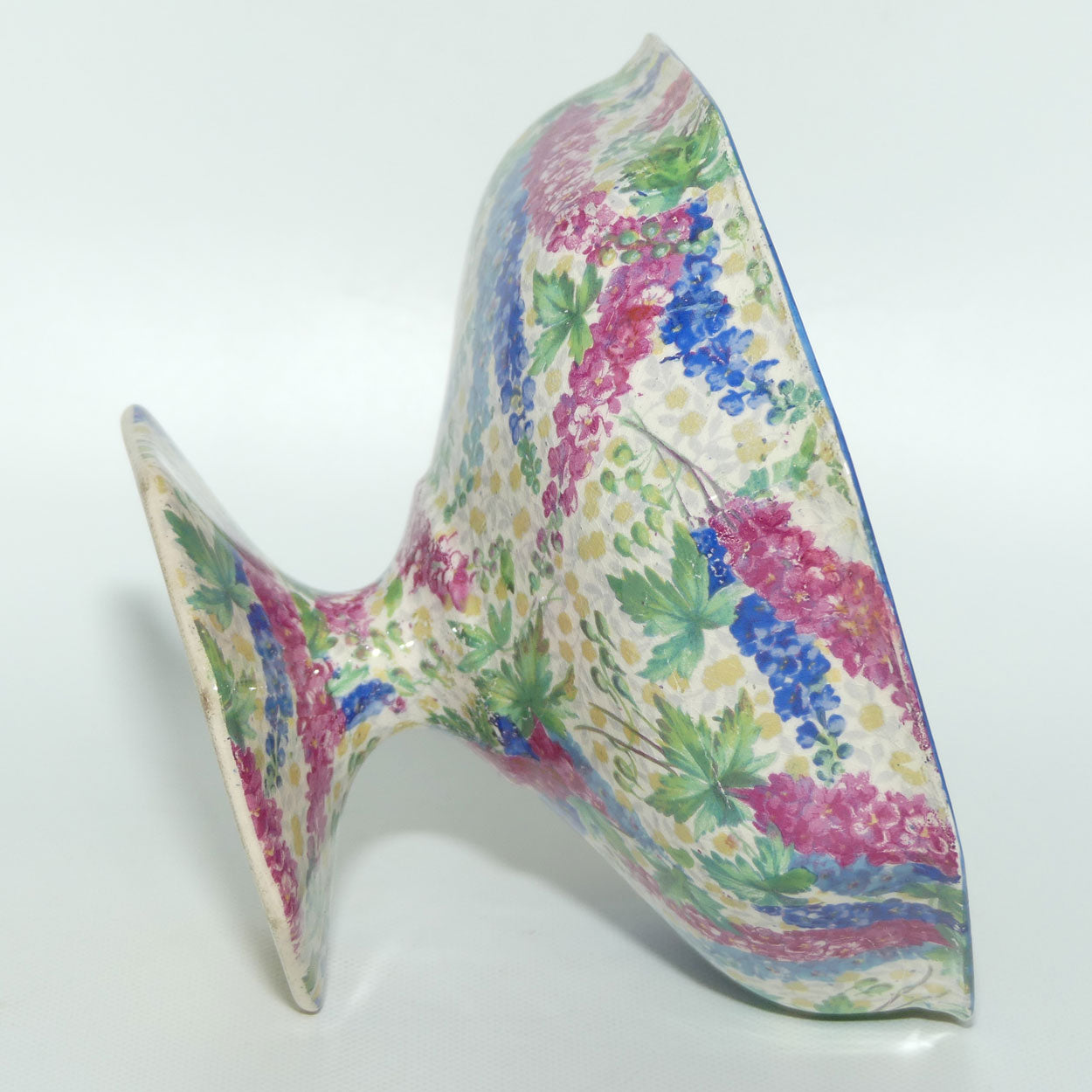 Royal Winton Chintz Delphinium pattern hexagonal comport