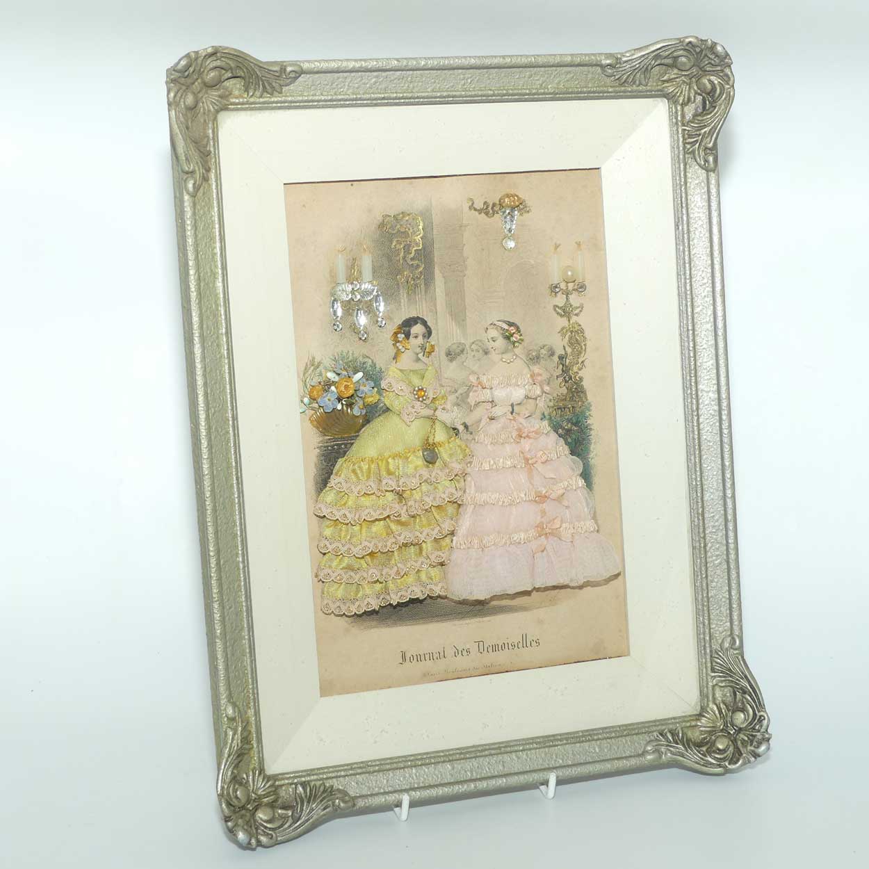 Journal des Demoiselles heavily embellished framed shadow box print | #1