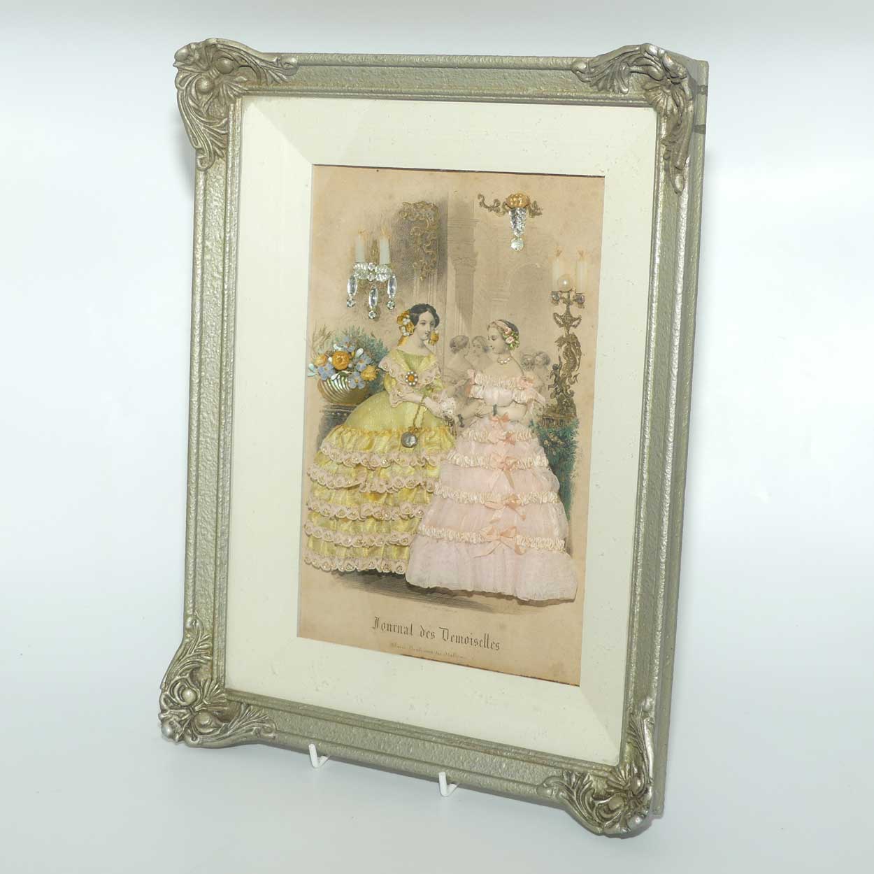 Journal des Demoiselles heavily embellished framed shadow box print | #1