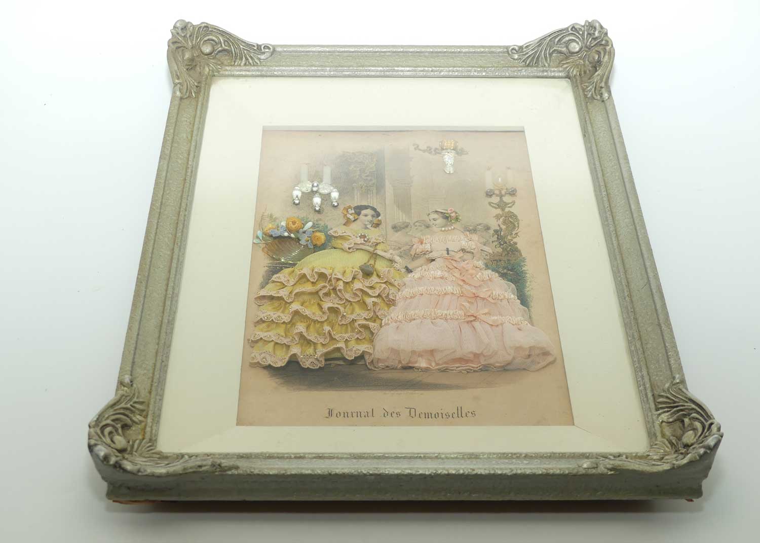 Journal des Demoiselles heavily embellished framed shadow box print | #1