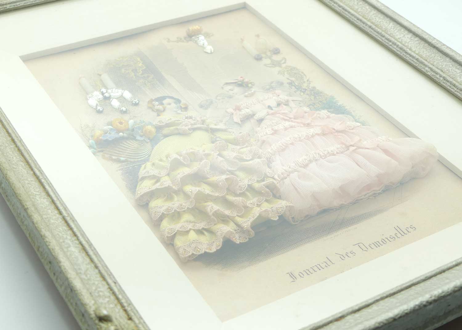 Journal des Demoiselles heavily embellished framed shadow box print | #1