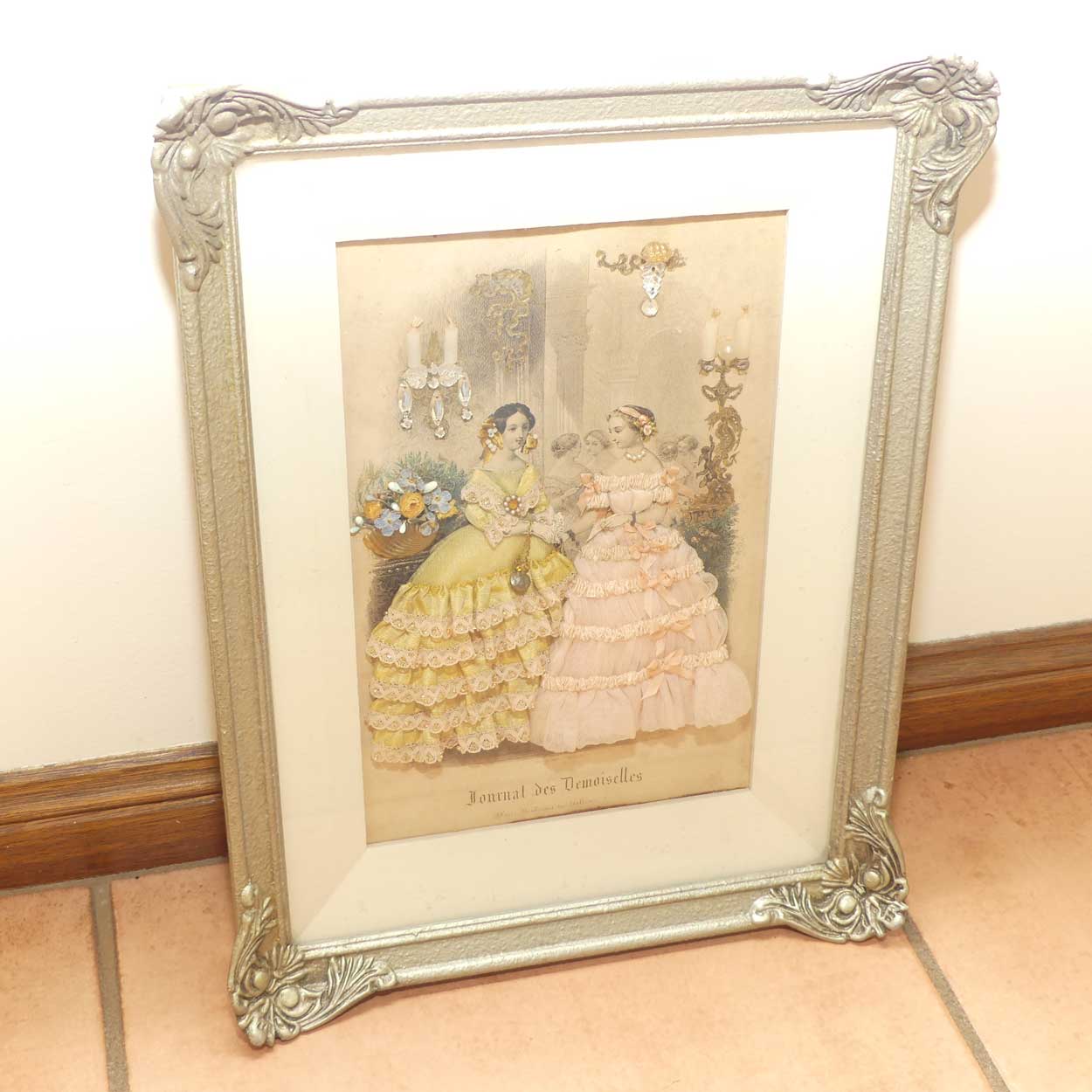 Journal des Demoiselles heavily embellished framed shadow box print | #1
