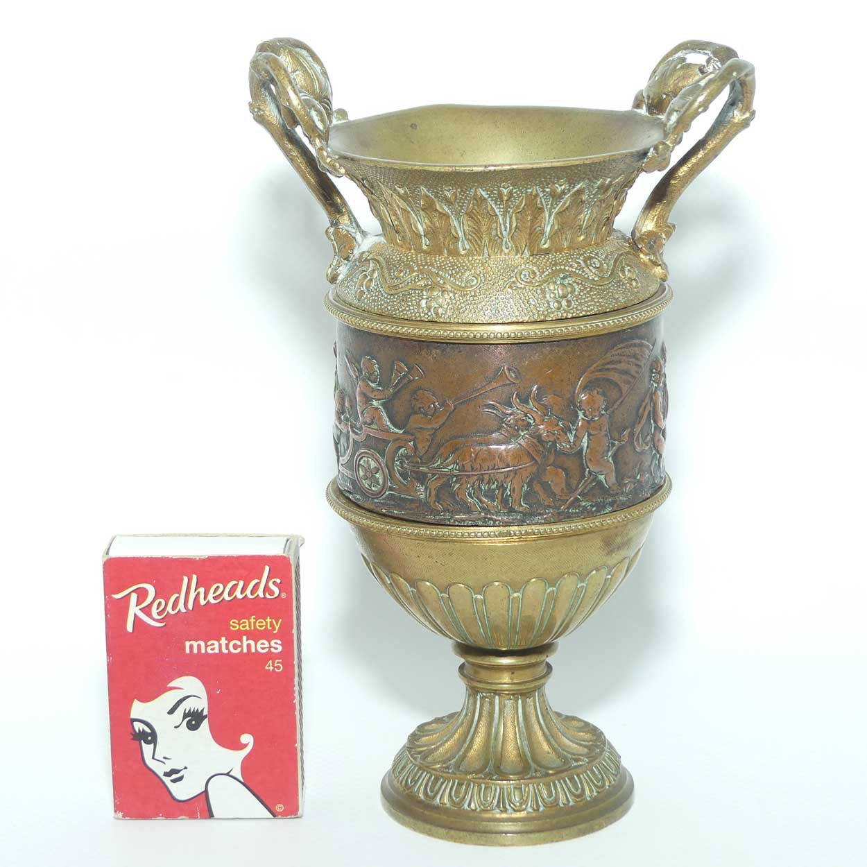 Antique French Bronze and finely Cast Brass cabinet vase