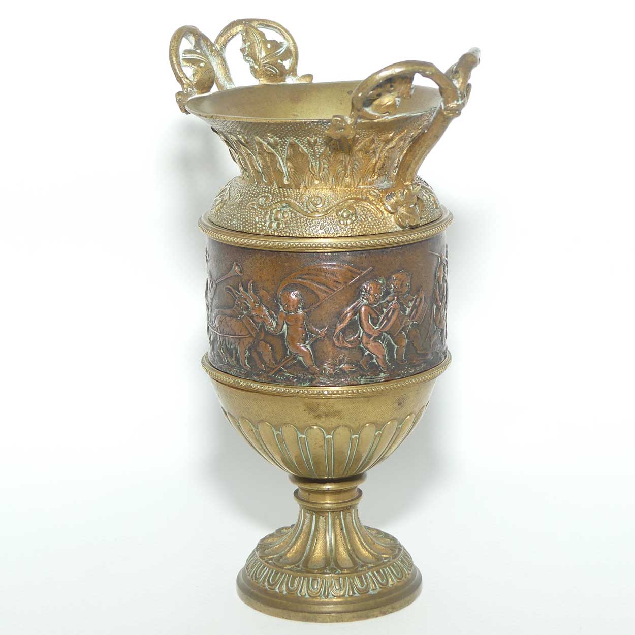 Antique French Bronze and finely Cast Brass cabinet vase
