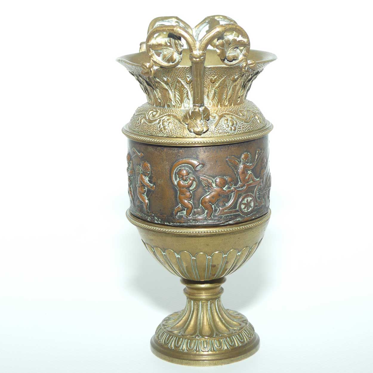 Antique French Bronze and finely Cast Brass cabinet vase