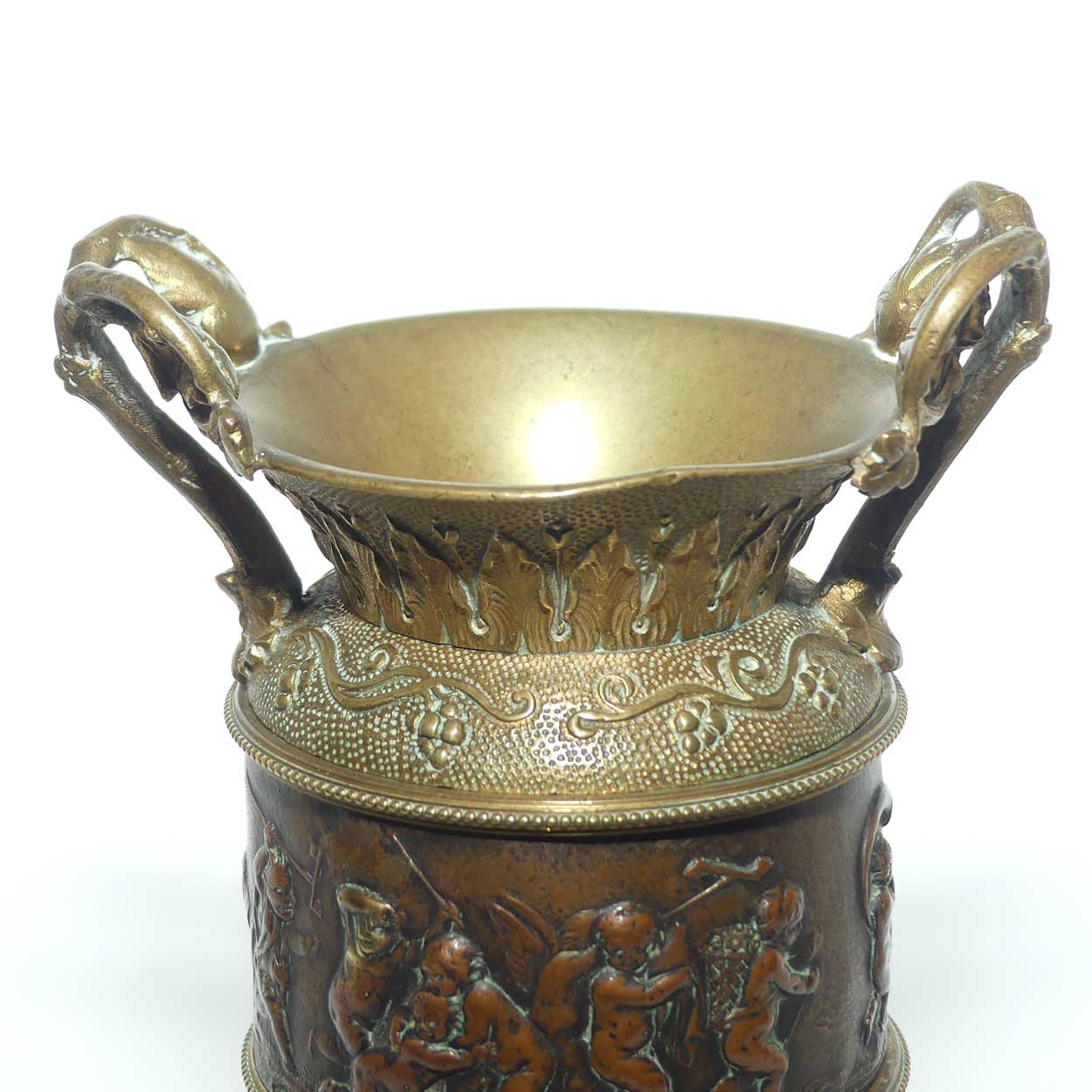 Antique French Bronze and finely Cast Brass cabinet vase