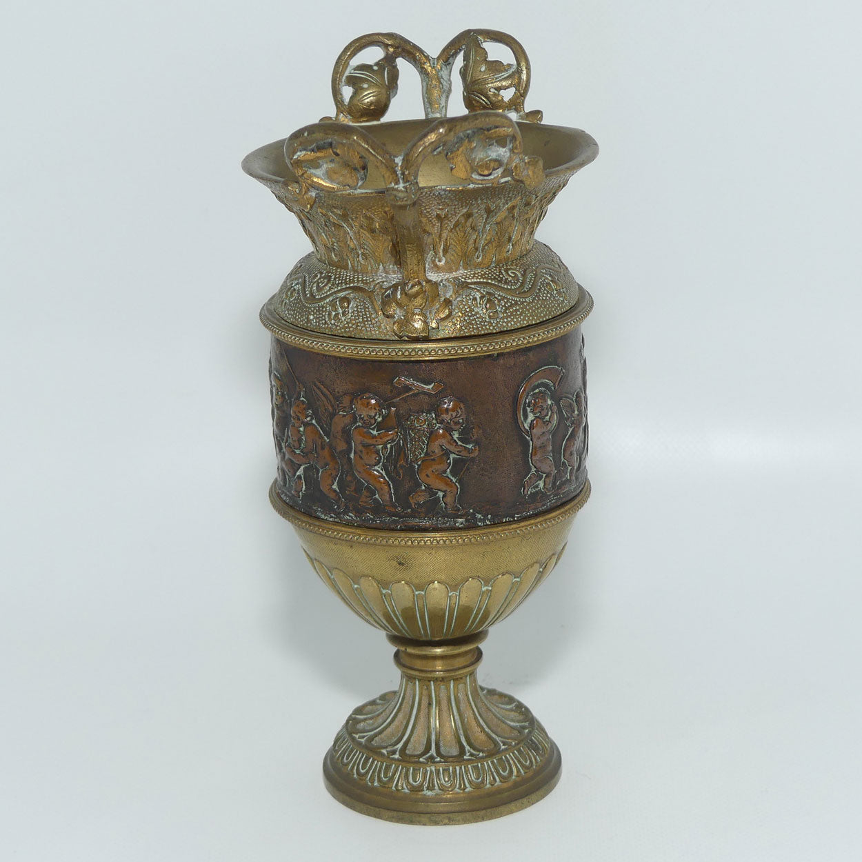 Antique French Bronze and finely Cast Brass cabinet vase
