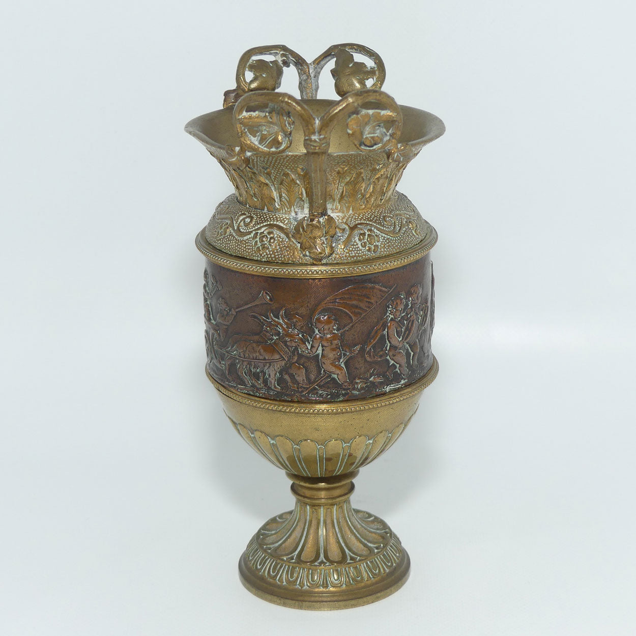 Antique French Bronze and finely Cast Brass cabinet vase