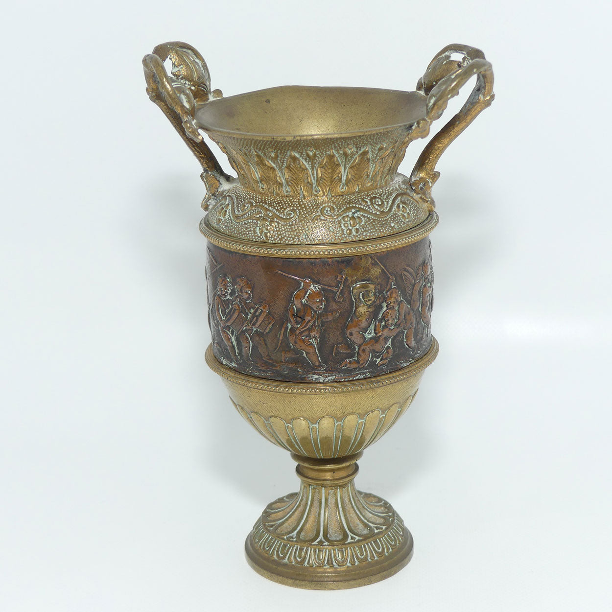 Antique French Bronze and finely Cast Brass cabinet vase