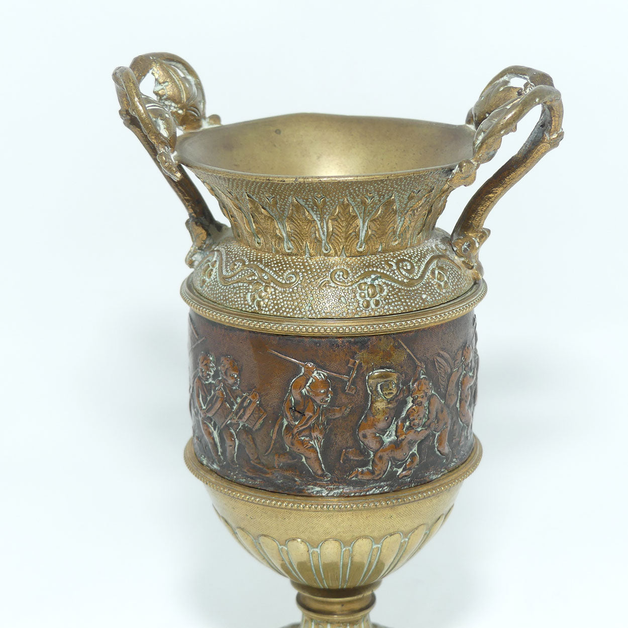 Antique French Bronze and finely Cast Brass cabinet vase