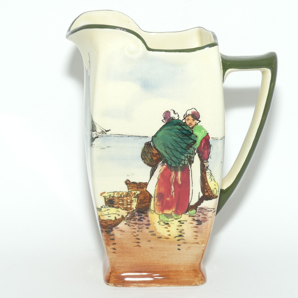 Royal Doulton Fisherfolk A - Brittany medium Friar shape jug D4406