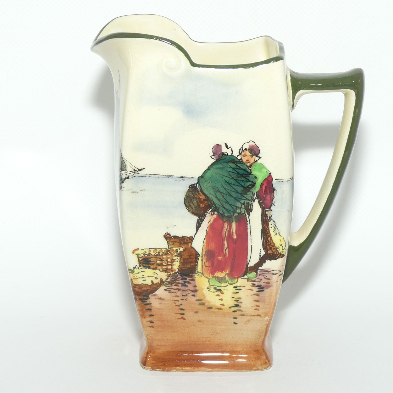 Royal Doulton Fisherfolk A - Brittany medium Friar shape jug D4406