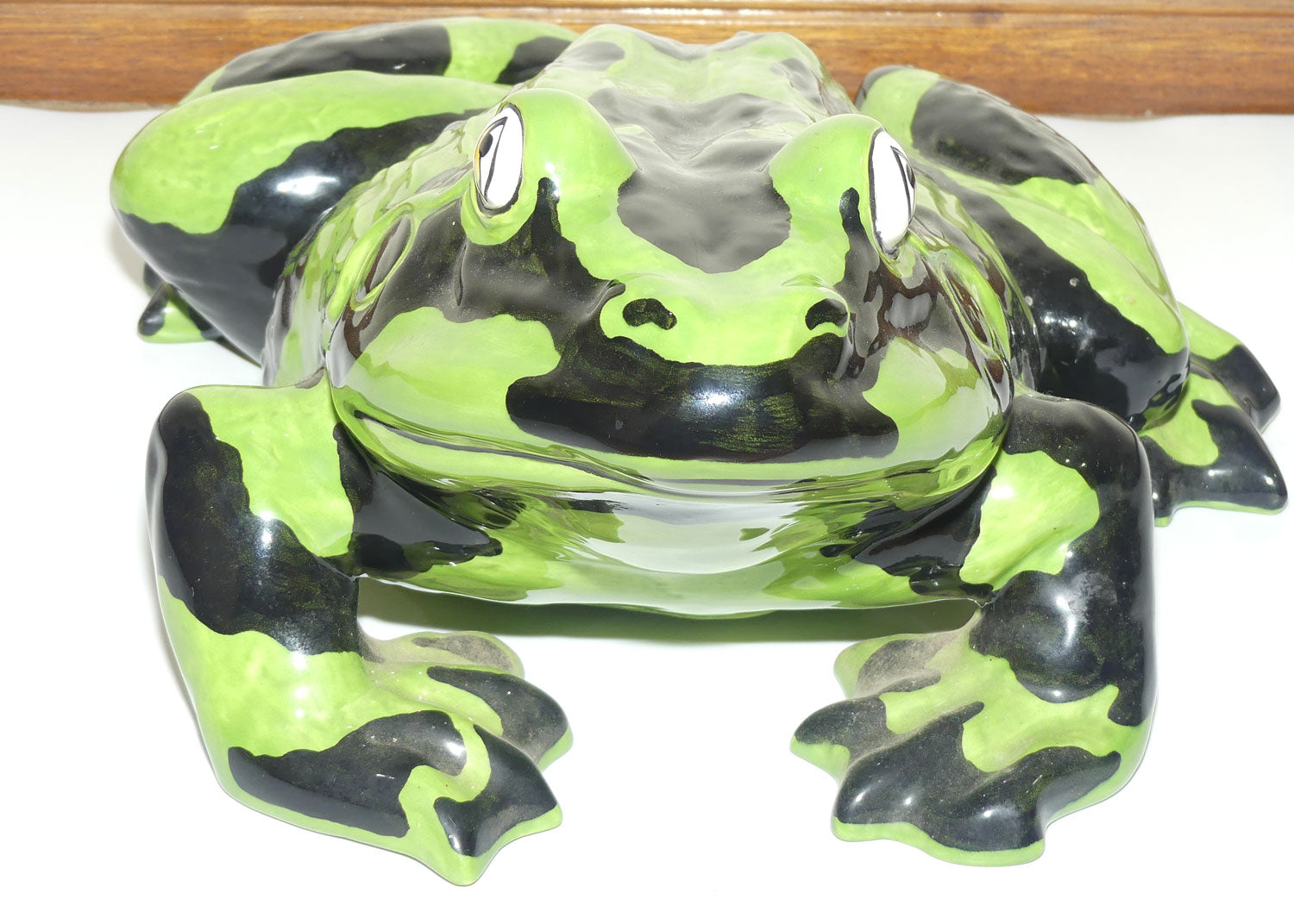 Frogman Art Ceramics large figure of a Black and Green Frog