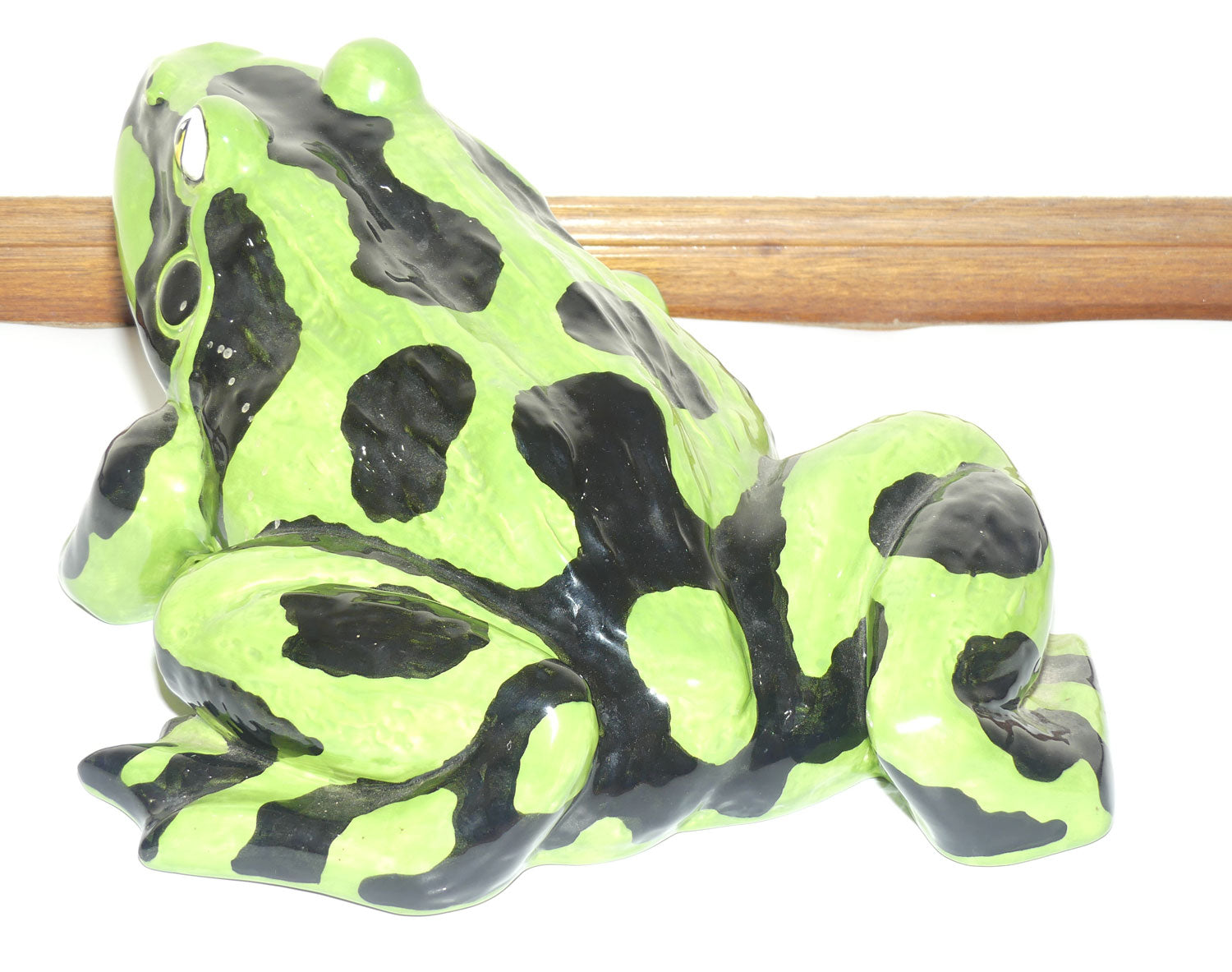 Frogman Art Ceramics large figure of a Black and Green Frog