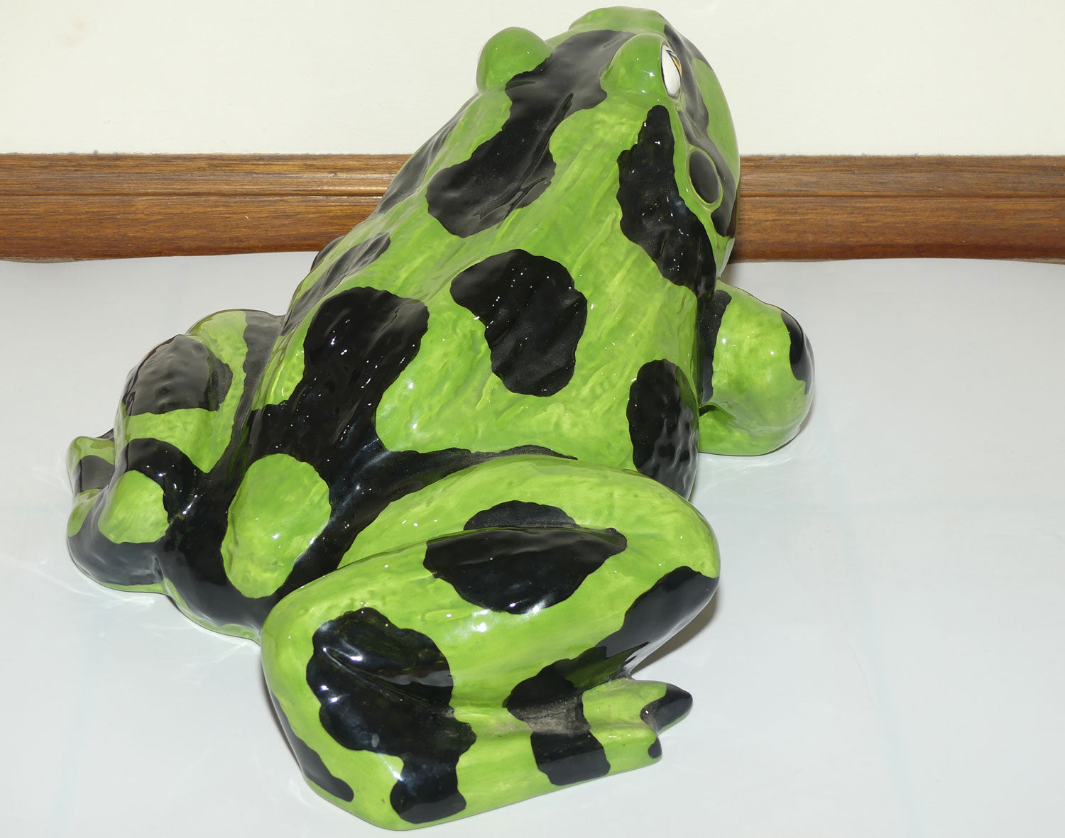 Frogman Art Ceramics large figure of a Black and Green Frog
