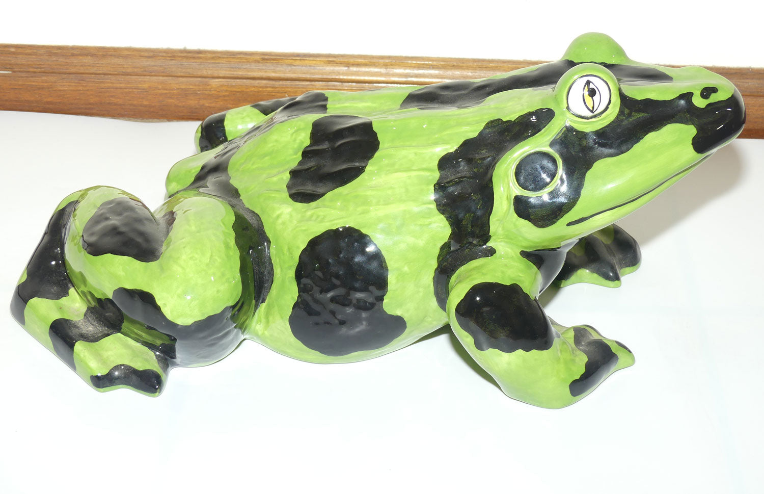 Frogman Art Ceramics large figure of a Black and Green Frog